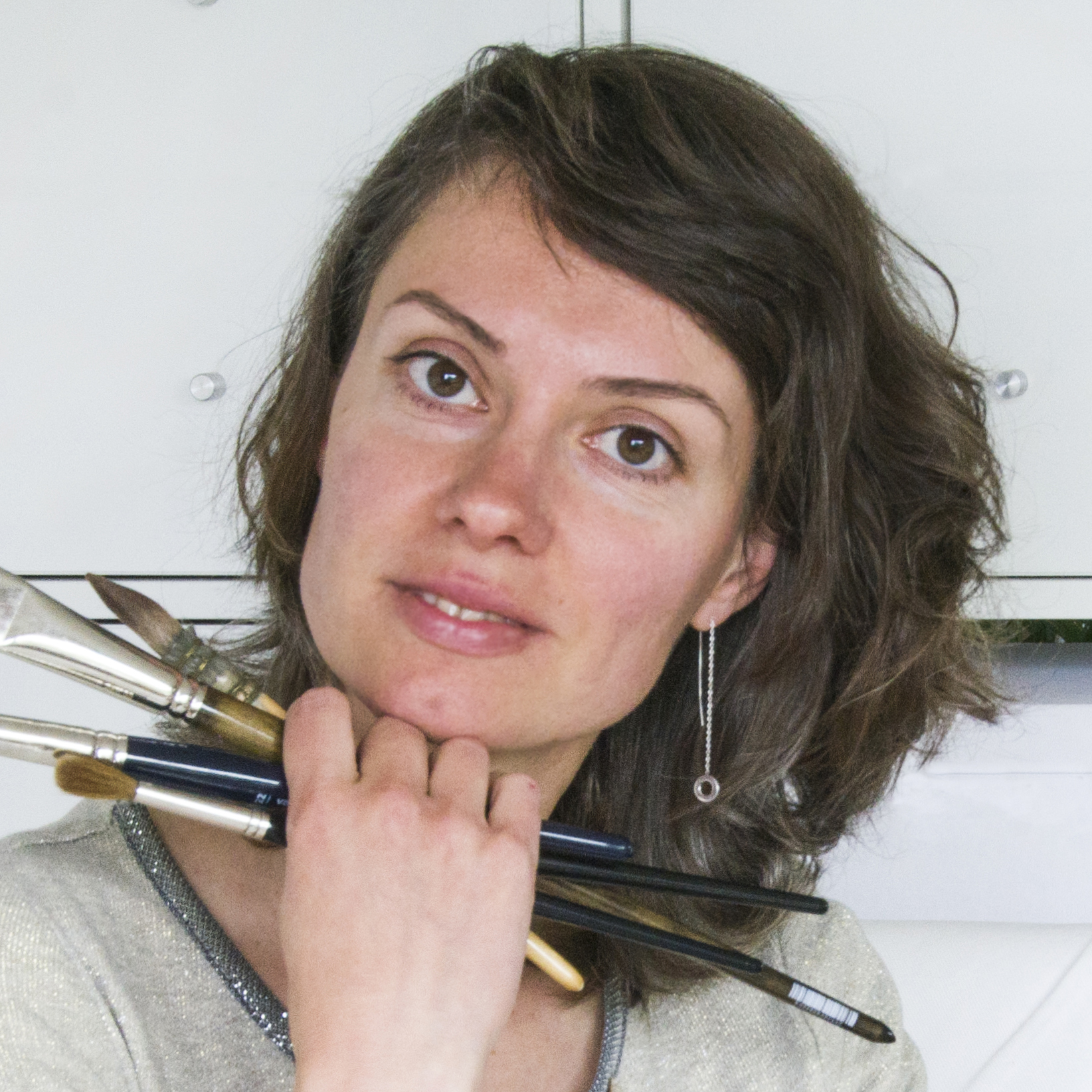 Evgenia holding a brush